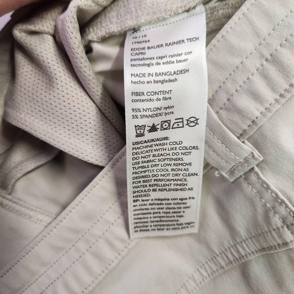 ⭐️Eddie Bauer Rainer Tech Capris – Women’s Size 10 – Beige Hiking / Travel - Picture 9 of 12